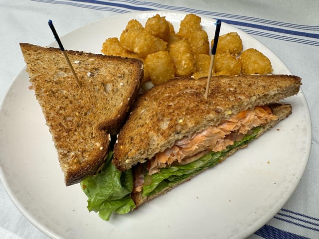 Grilled Salmon Sandwich.