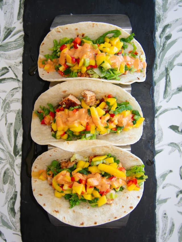 Tacos - Cajun Chicken (Flour Tortillas).